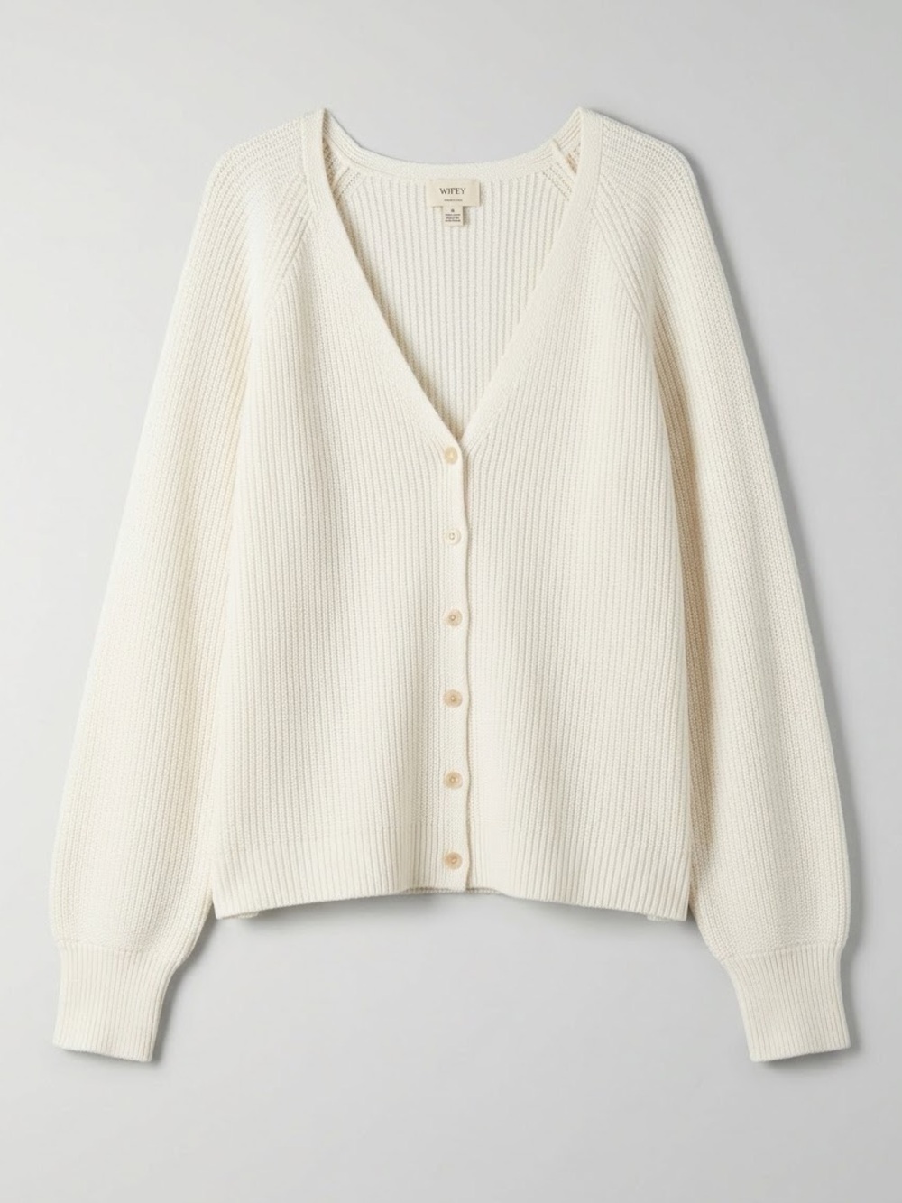 Aritzia Wilfred Granada Cardigan Sweater Size Medium Wool Cotton White Cream